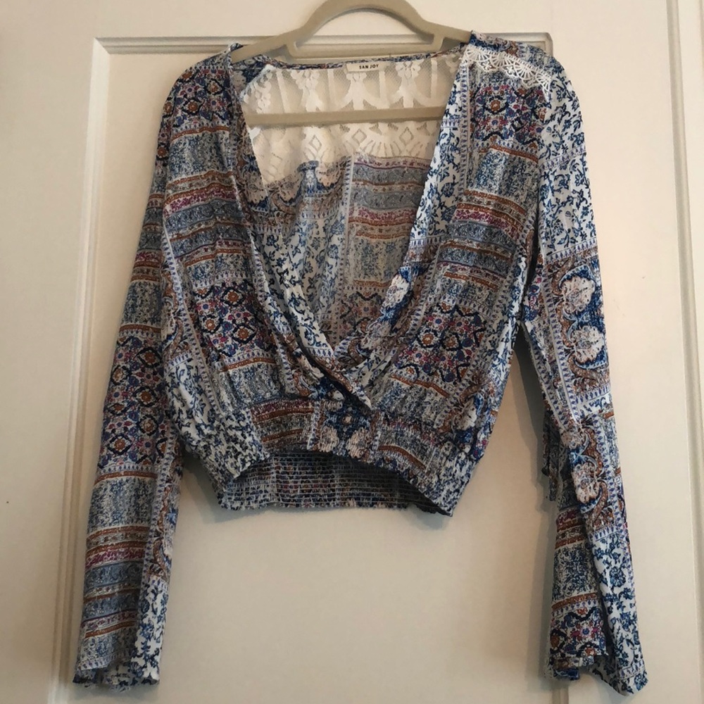 Crop Top Open Front Shirt
